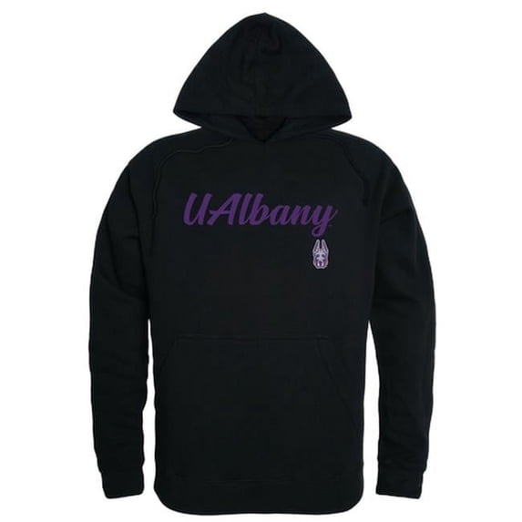 W Republic University at Albany Script Hoodie, Black - Large