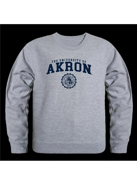 W Republic  University of Akron Zips Seal Crewneck Sweatshirt, Heather Grey - Extra Large