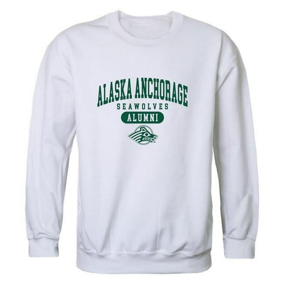 W Republic 560-259-WHT-02 University of Alaska Anchorage Mens Alumni Fleece T-Shirt, White - Medium