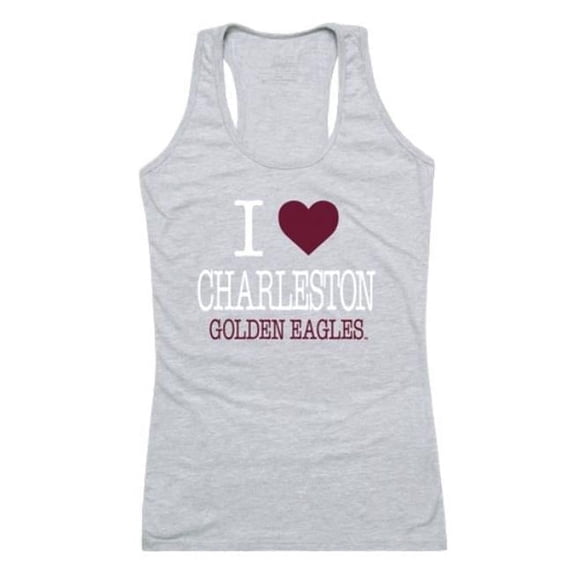 W Republic University of Charleston Golden Eagles Women I Love Tank Top, Heather Grey - Extra Large