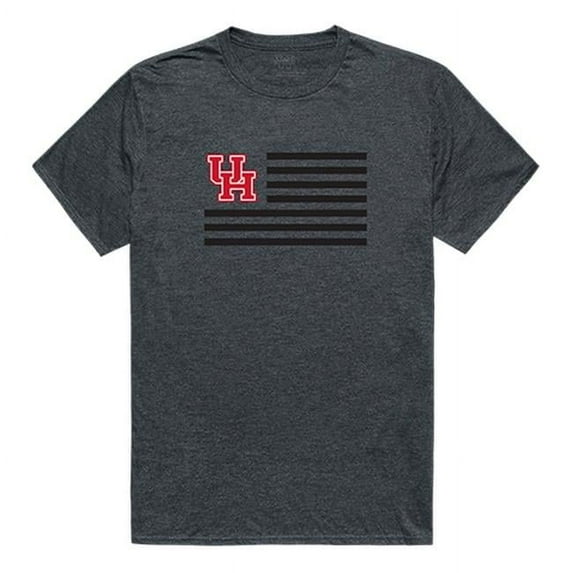 W Republic University of Houston Men Flag T-Shirt, Heather Charcoal - Extra Large