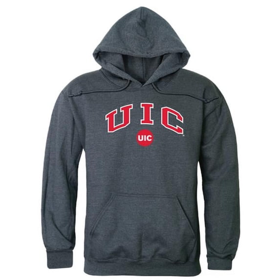 W Republic University of Illinois Chicago Men Campus Hoodie, Heather Charcoal - Extra Large