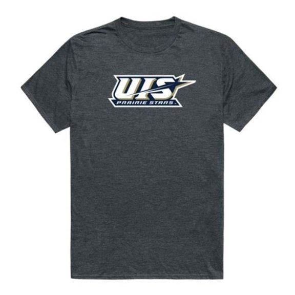 W Republic  University of Illinois Springfield Prairie Stars Cinder College T-Shirt, Heather Charcoal - Large