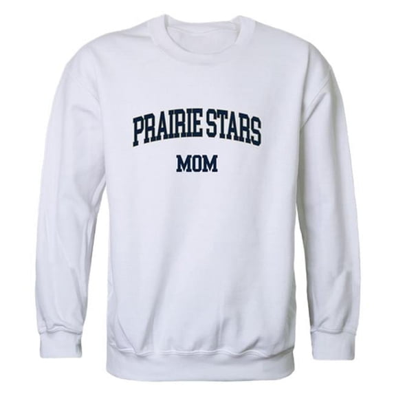 W Republic University of Illinois Springfield Prairie Stars Mom Crewneck Sweatshirt, White - Small