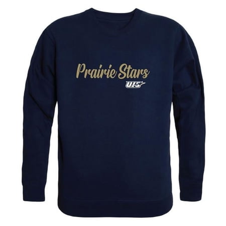 W Republic University of Illinois Springfield Prairie Stars Script Crewneck Sweatshirt, Navy - 2XL