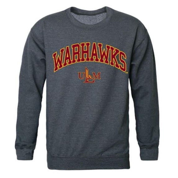 W Republic University of Louisiana Monroe Campus Crewneck Sweatshirt, Heather Charcoal - Large