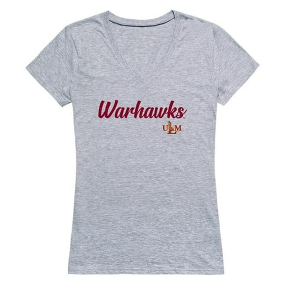 W Republic University of Louisiana Monroe Script T-Shirt for Women, Heather Grey - Small