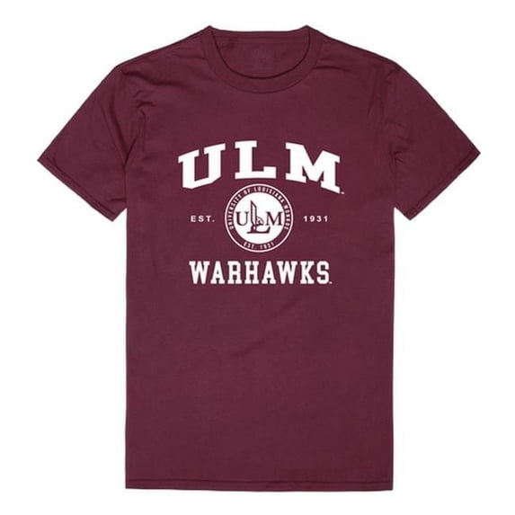 W Republic 526-331-MAR-03 University of Louisiana Monroe Seal T-Shirt, Maroon & White - Large