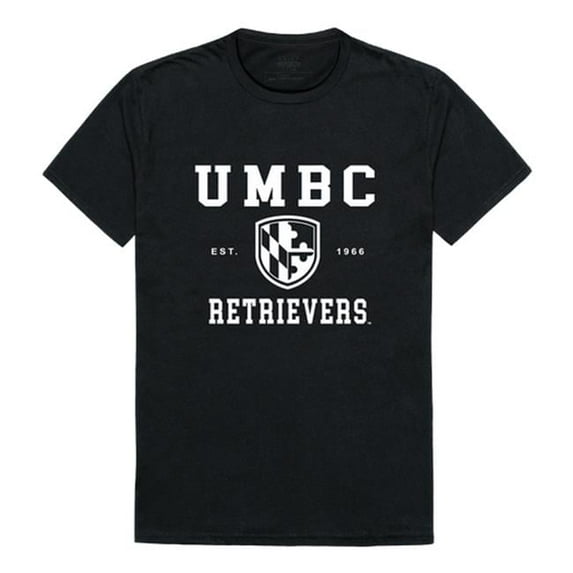 W Republic University of Maryland Baltimore Seal T-Shirt, Black & White - Extra Large