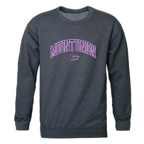 W Republic University of Mount Union Men Campus Crewneck Sweatshirt, Heather Charcoal - Large