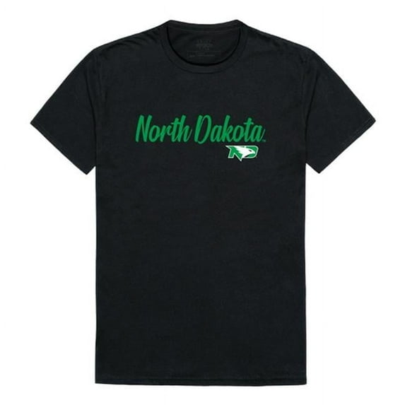 W Republic 554-141-BLK-05 University of North Dakota Script T-Shirt, Black - 2XL