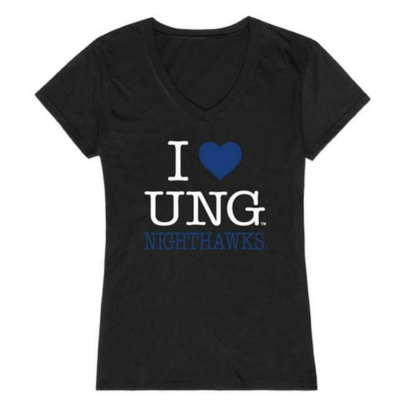 W Republic University of North Georgia Nighthawks I Love Women T-Shirt, Black - Medium