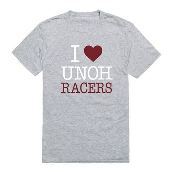 W Republic University of Northwestern Ohio Racers I Love T-Shirt, Heather Grey - 2XL
