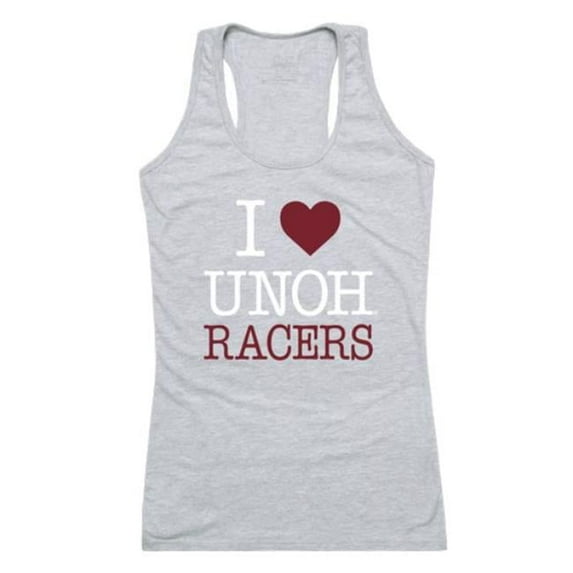 W Republic University of Northwestern Ohio Racers Women I Love Tank Top, Heather Grey - Small