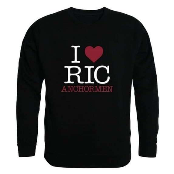 W Republic University of Rhode Island Anchormen I Love Crewneck Sweatshirt, Black - 2XL