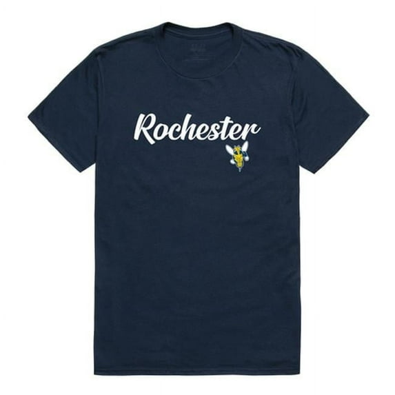 W Republic 554-146-NVY-04 University of Rochester Script T-Shirt, Navy - Extra Large