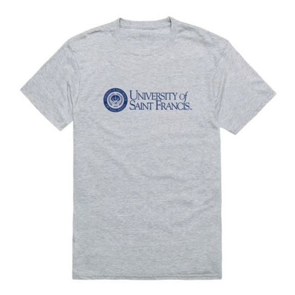 W Republic University of Saint Francis Cougars Institutional T-Shirt, Heather Grey - Large