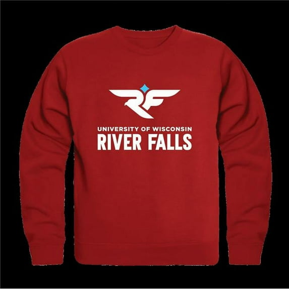 W Republic University of Wisconsin-River Falls Falcons Seal Crewneck Sweatshirt, Red - Small
