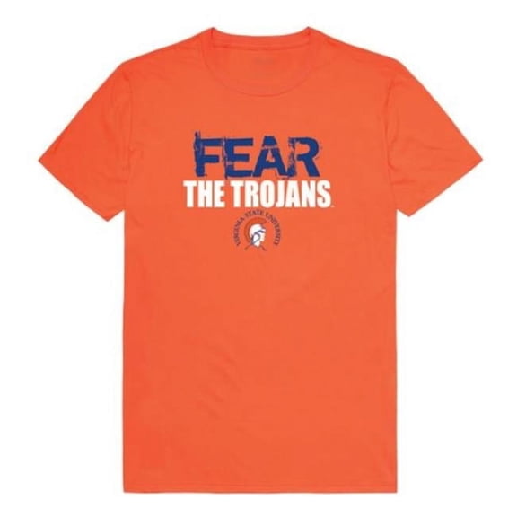 W Republic  Virginia State University Trojans Fear College T-Shirt, Orange - Extra Large