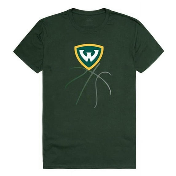 W Republic Wayne State University Basketball T-Shirt, Forest Green & White 3 - Medium