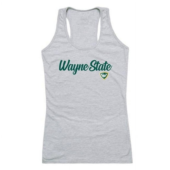 W Republic Wayne State University Script Tank Top for Women, Heather Grey - Large