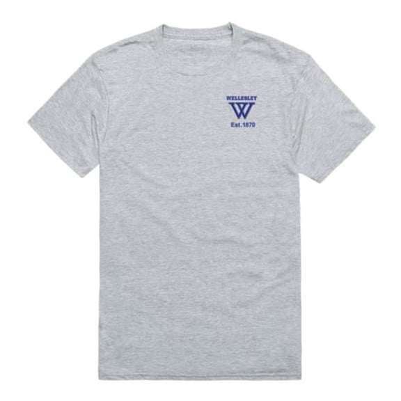 W Republic  Wellesley College Blue Practice T-Shirt, Heather Grey - Large