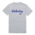 thumbnail image 1 of W Republic  Wellesley College Blue Script T-Shirt, Heather Grey - Extra Large, 1 of 1