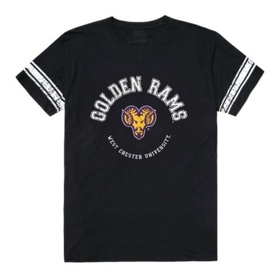 W Republic West Chester University Rams Men Football T-Shirt, Black - Small