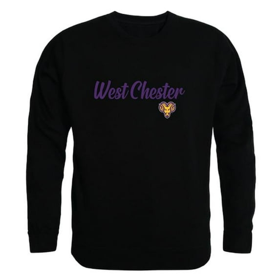 W Republic West Chester University Rams Script Crewneck Sweatshirt, Black - Large