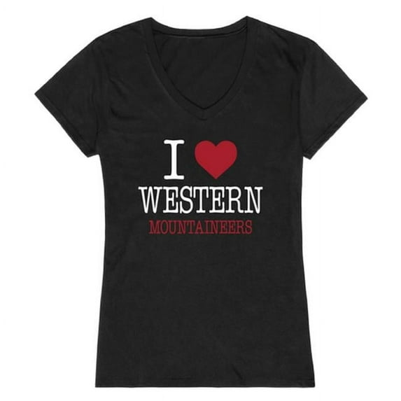 W Republic Western Colorado University Mountaineers I Love Women T-Shirt, Black - Small