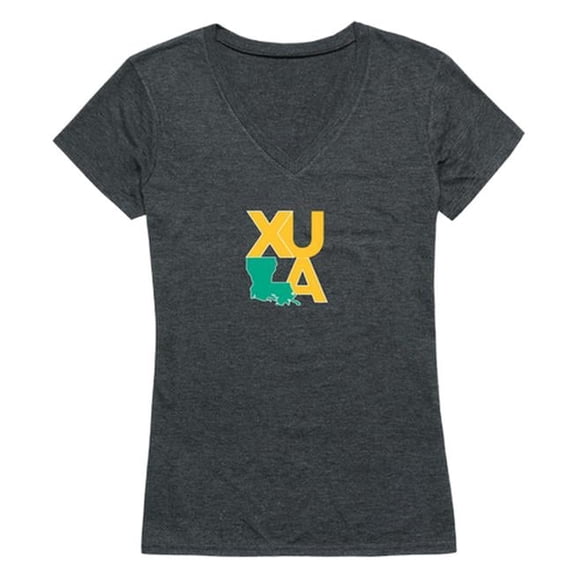 W Republic Xavier University of Louisiana Women Cinder Short Sleeve T-Shirt, Heather Charcoal - Small