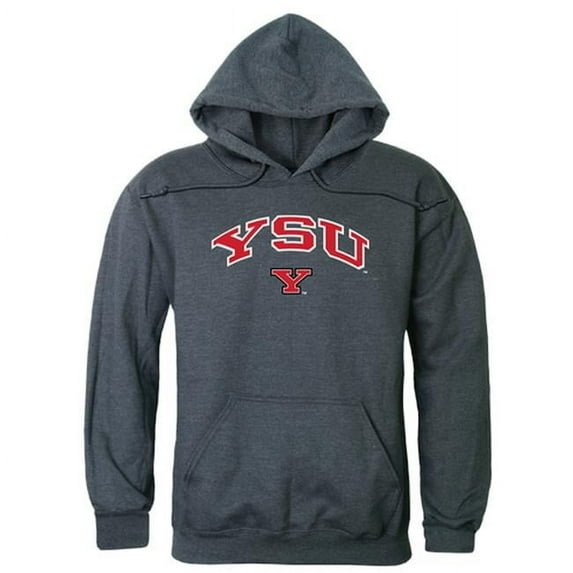 W Republic Youngstown State University Men Campus Hoodie, Heather Charcoal - Extra Large