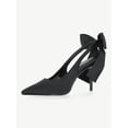 thumbnail image 1 of Scoop Women's Satin Slingback Heels with Bow, 1 of 7