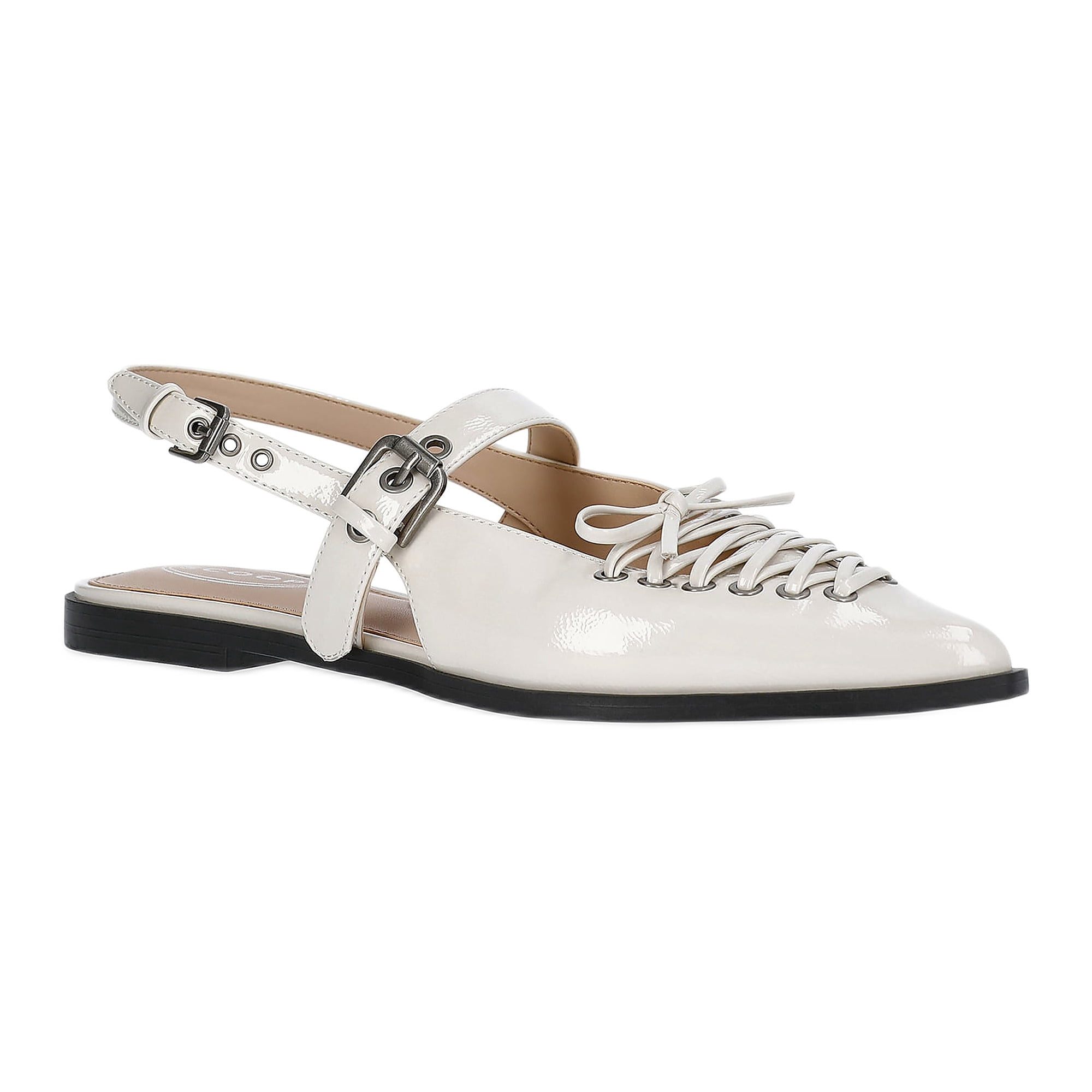 Scoop Women's Patent Faux Leather Corset Flats