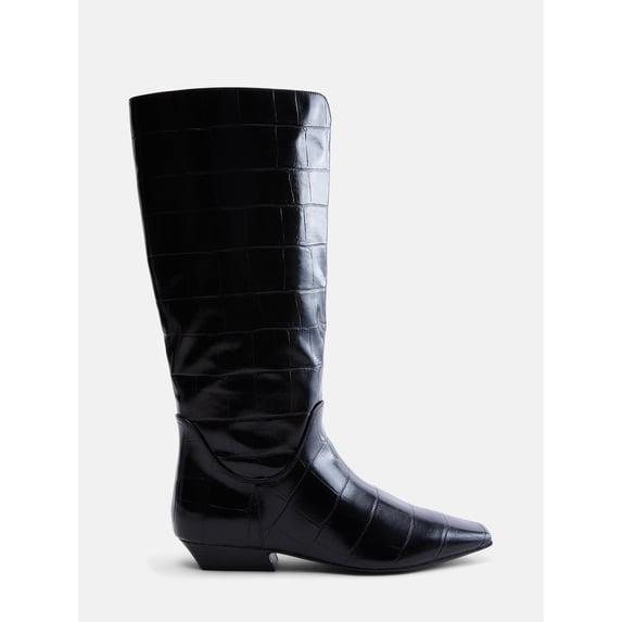 Scoop Women's Faux Croc Flat Tall Boots