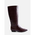 thumbnail image 1 of Scoop Women's Faux Croc Flat Tall Boots, 1 of 8