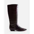thumbnail image 1 of Scoop Women's Faux Croc Flat Tall Boots, 1 of 7