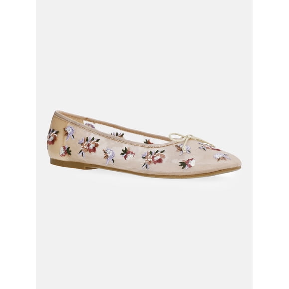 Scoop Women's Floral Mesh Ballet Flats