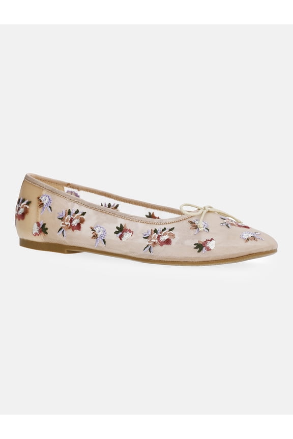 Women's Floral Mesh Ballet Flats
