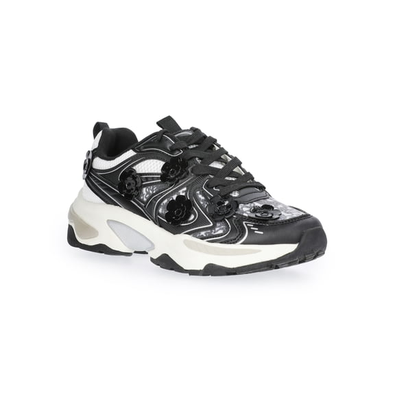 Scoop Women's Sporty Sneakers with Flower Appliques