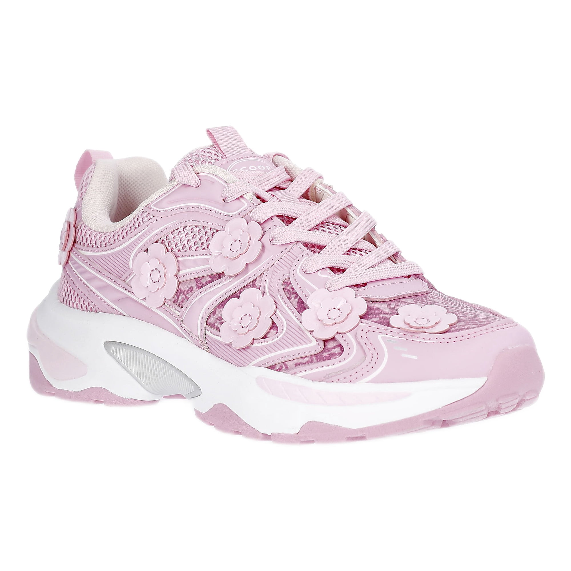 Scoop Women's Sporty Sneakers with Flower Appliques