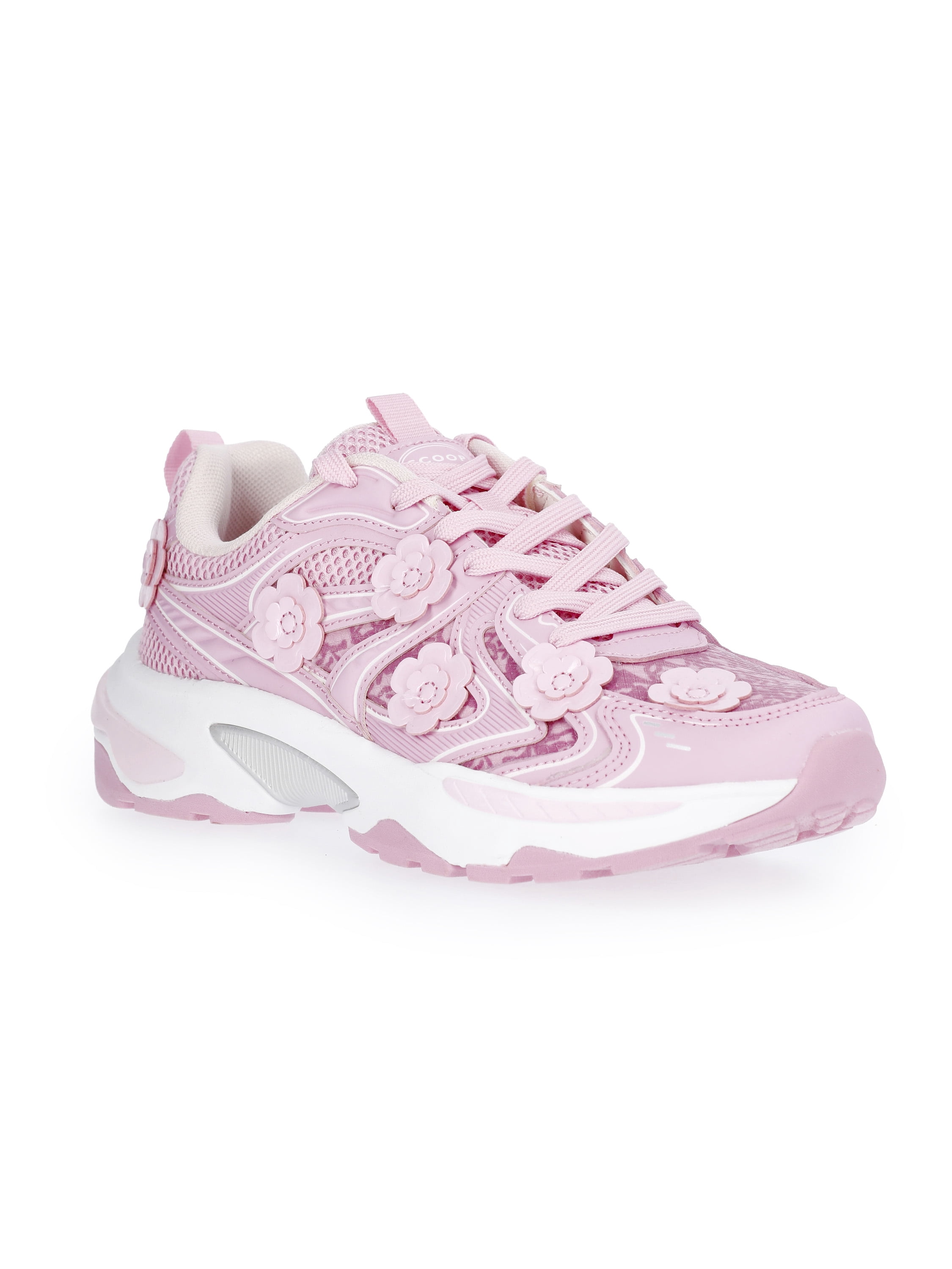 Scoop Women's Sporty Sneakers with Flower Appliques