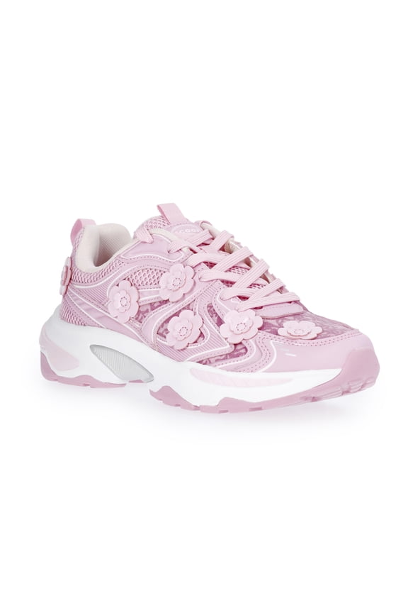 Women's Sporty Sneakers with Flower Appliques