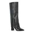 thumbnail image 1 of Scoop Women's Faux Leather Fold Over Zip Knee High Boots, 1 of 3