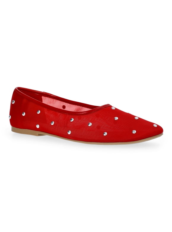 Women's Studded Mesh Flats