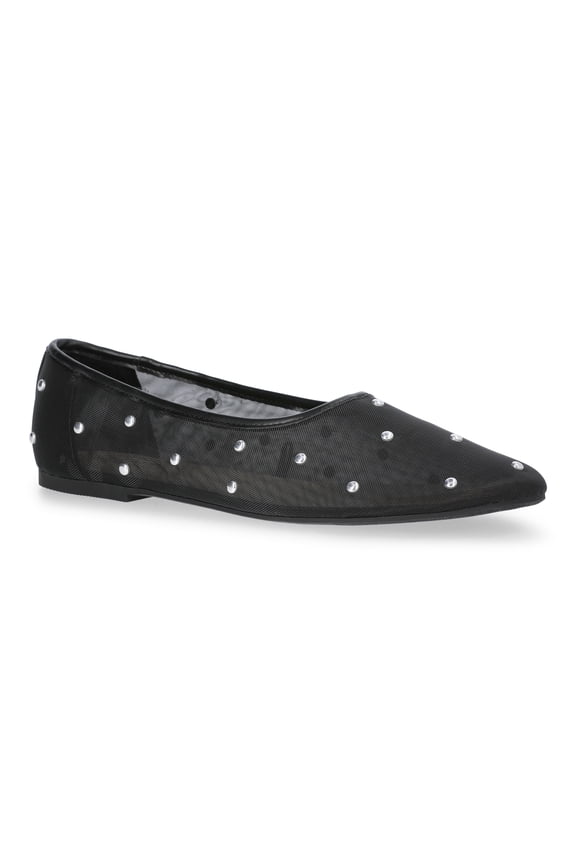 Women's Studded Mesh Flats
