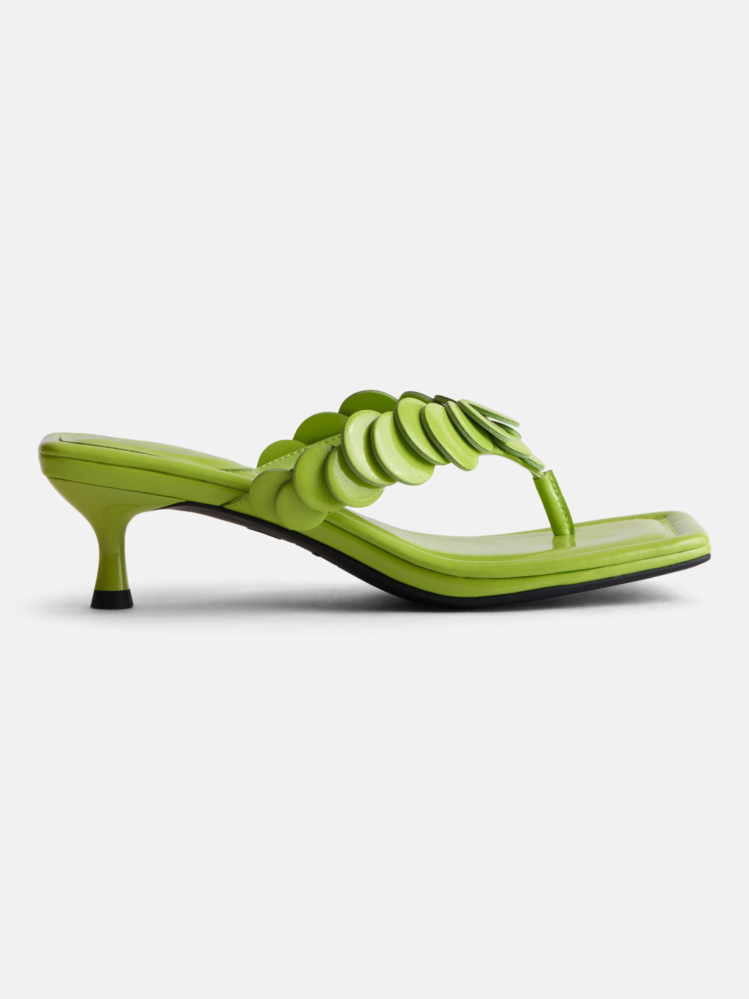 Scoop Women's Paillette Thong Kitten Heel Sandals