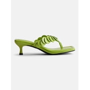 Women's Paillette Thong Kitten Heel Sandals