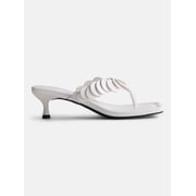 Women's Paillette Thong Kitten Heel Sandals