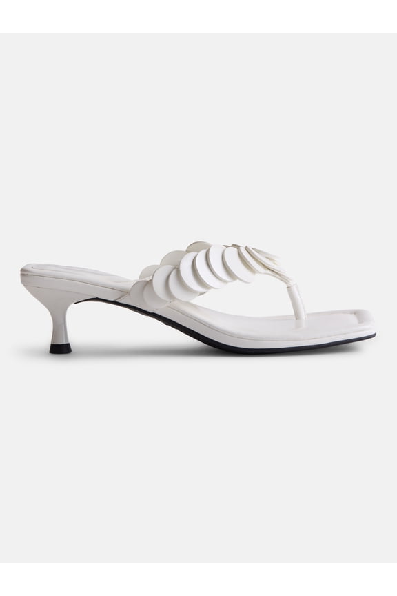Women's Paillette Thong Kitten Heel Sandals